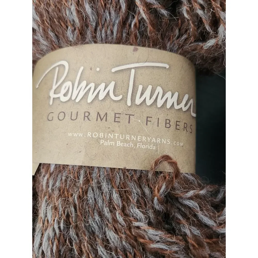 Robin Turner Peruvian Tweed Yarn Lot Alpaca DK Brown Blue Ridge 600 Yds Skeins